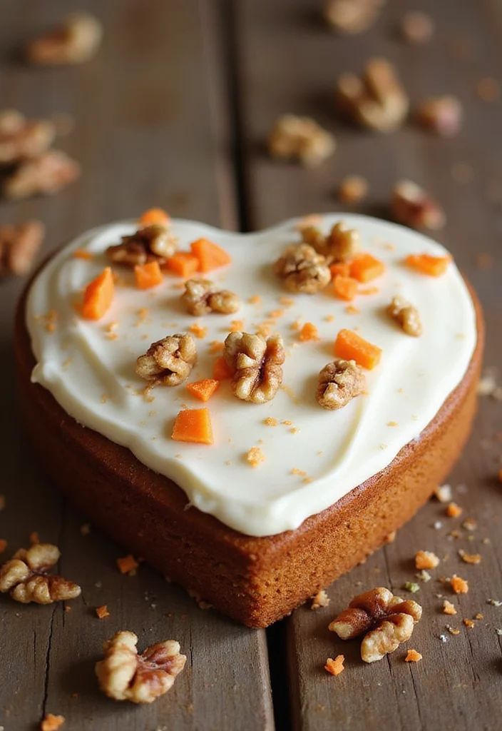 21 Gorgeous Heart Cake Ideas for Valentine’s Day (Fall in Love with #6!) - 9. Carrot Cake Heart Cake