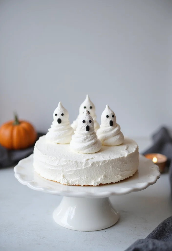 21 Unique Gothic Cake Designs That Will Leave Your Guests Spellbound (You Have to Try #9!) - 10. Ghostly Meringue Cake