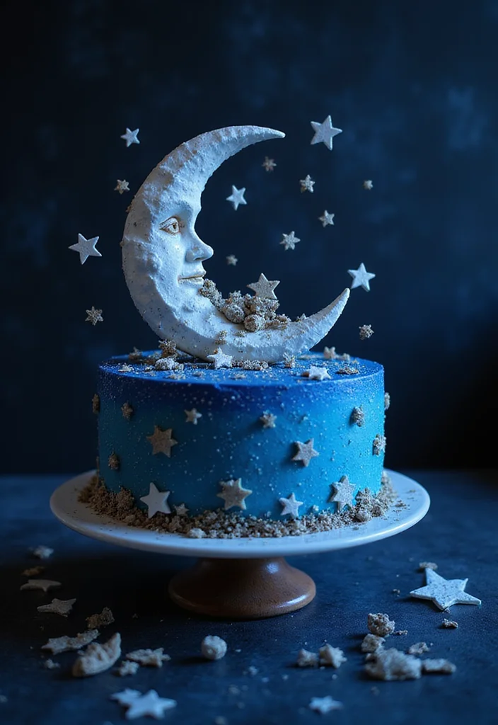 21 Unique Gothic Cake Designs That Will Leave Your Guests Spellbound (You Have to Try #9!) - 12. The Moonlit Cake