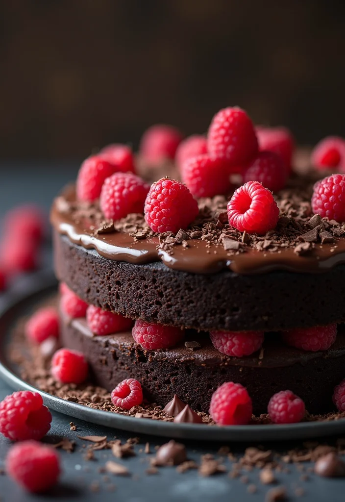 21 Unique Gothic Cake Designs That Will Leave Your Guests Spellbound (You Have to Try #9!) - 20. Dark Chocolate and Raspberry Cake