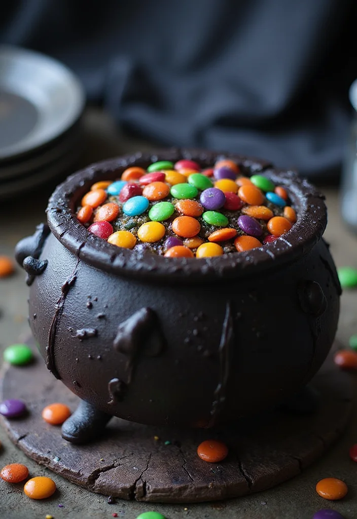 21 Unique Gothic Cake Designs That Will Leave Your Guests Spellbound (You Have to Try #9!) - 5. Witch’s Cauldron Cake