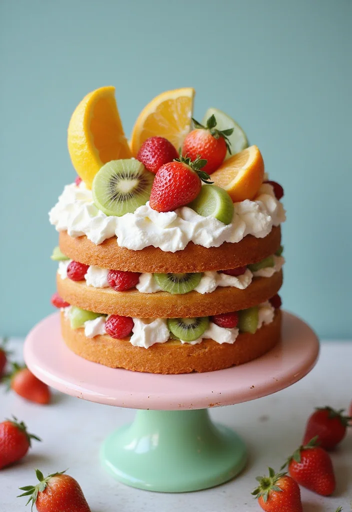 25 Colorful Cocomelon Cake Ideas That Will Brighten Up Any Birthday! - 11. Cocomelon Fruit Cake