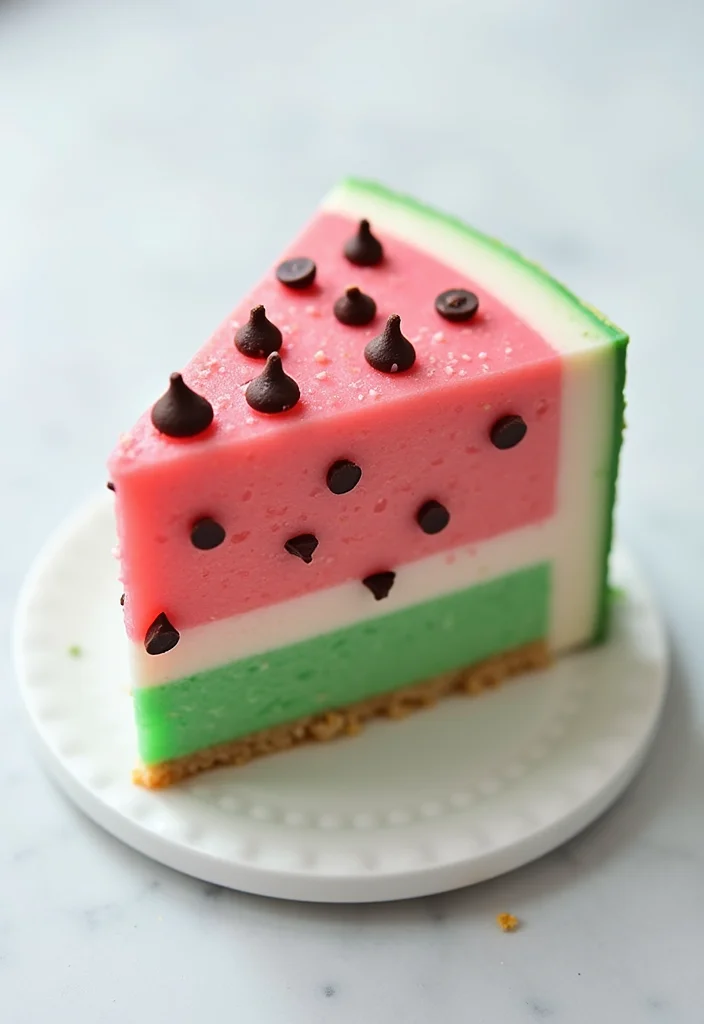 25 Colorful Cocomelon Cake Ideas That Will Brighten Up Any Birthday! - 4. Watermelon Slice Cake