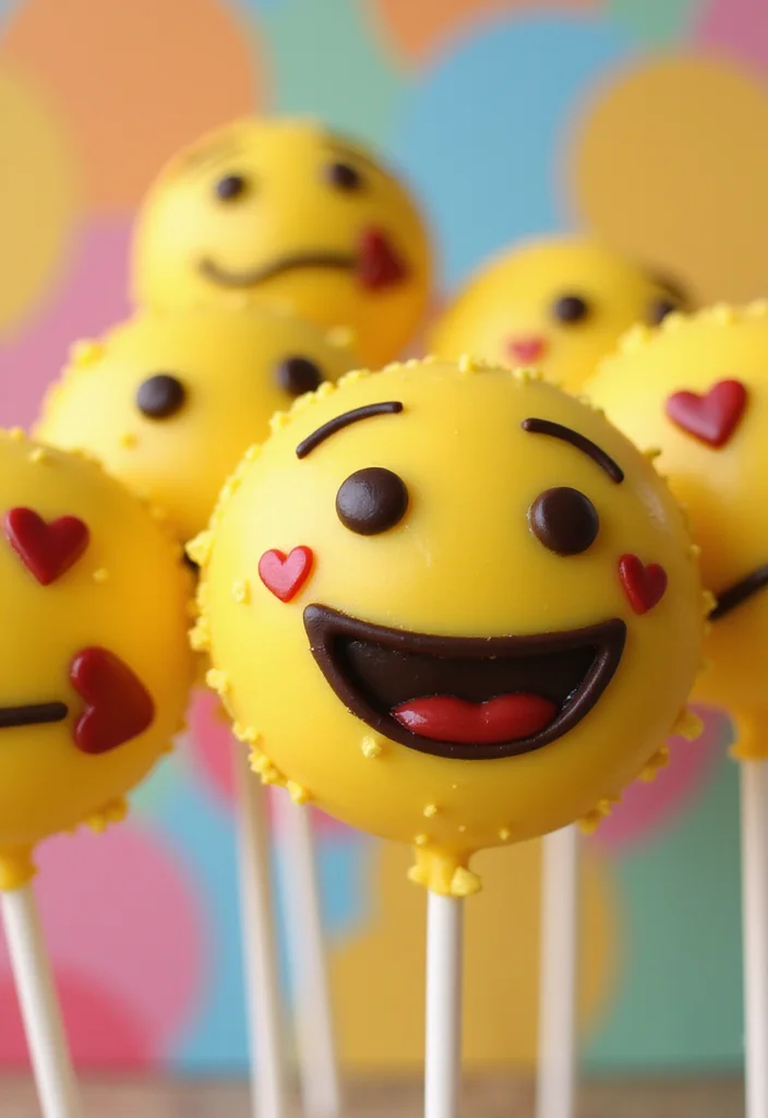 25 Creative Fairy Cake Pops That Will Make You the Star Baker of the Year! - 19. Sweet Emoji Pops