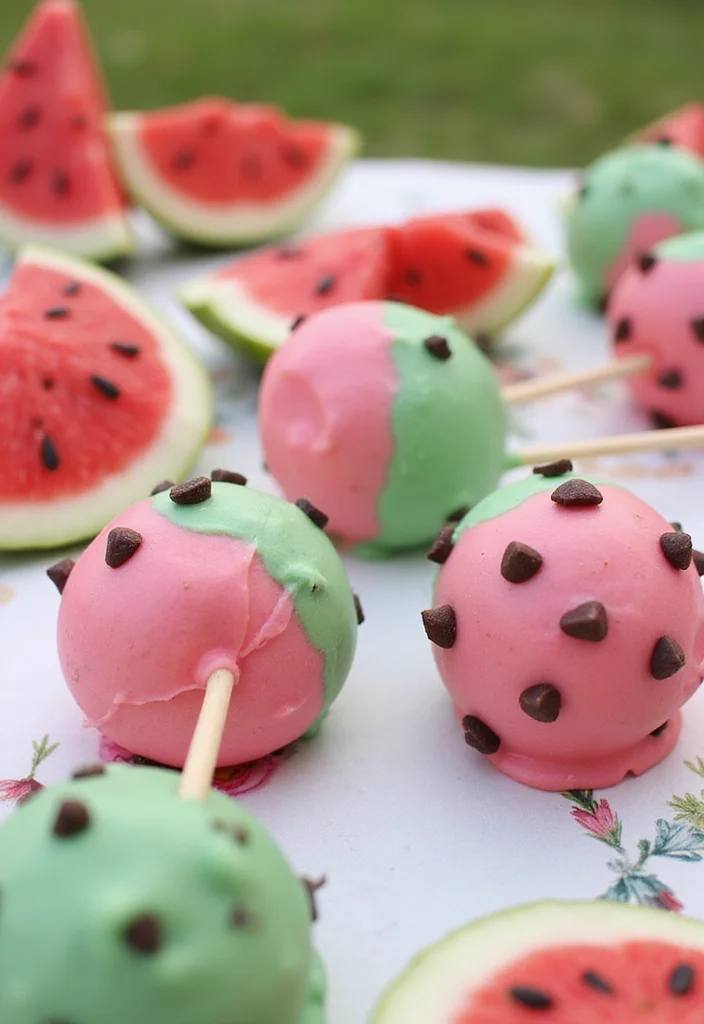 25 Creative Fairy Cake Pops That Will Make You the Star Baker of the Year! - 22. Festive Watermelon Pops