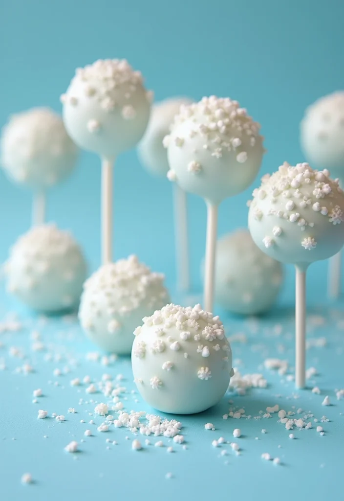 25 Creative Fairy Cake Pops That Will Make You the Star Baker of the Year! - 7. Snowy Winter Wonderland Pops