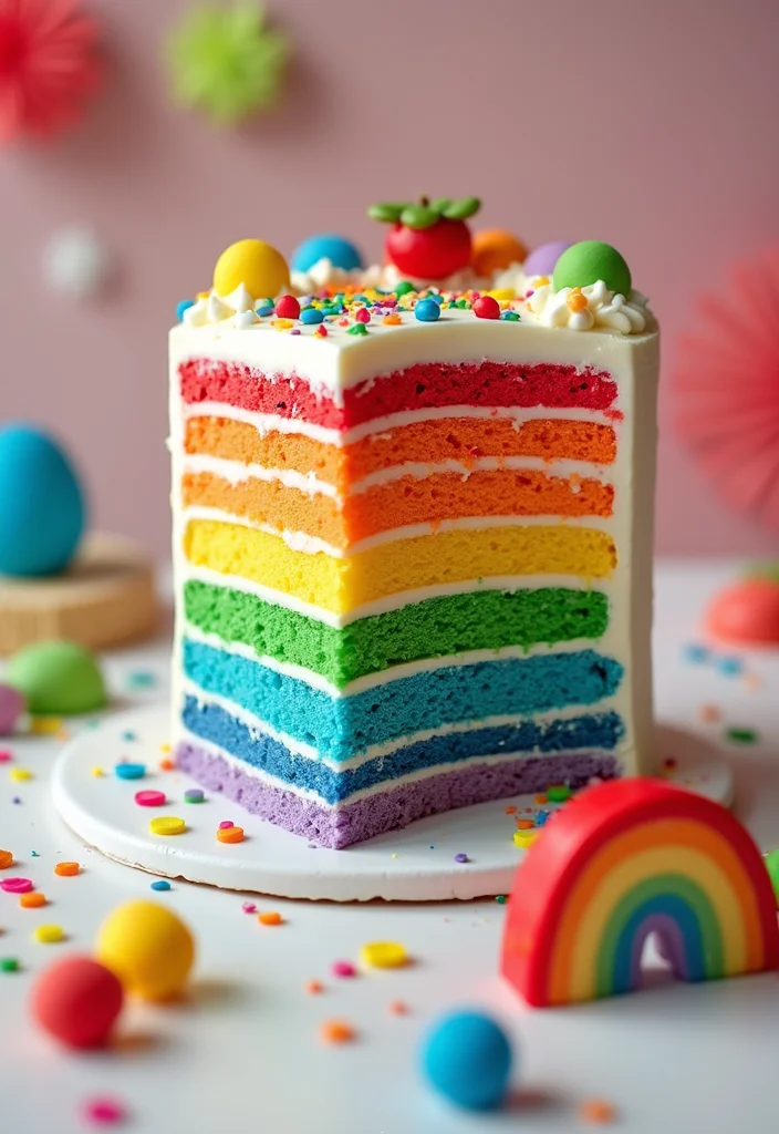 25 Show-Stopping Bridal Shower Cake Ideas That Will Leave Everyone in Awe! - 11. Playful Rainbow Cake