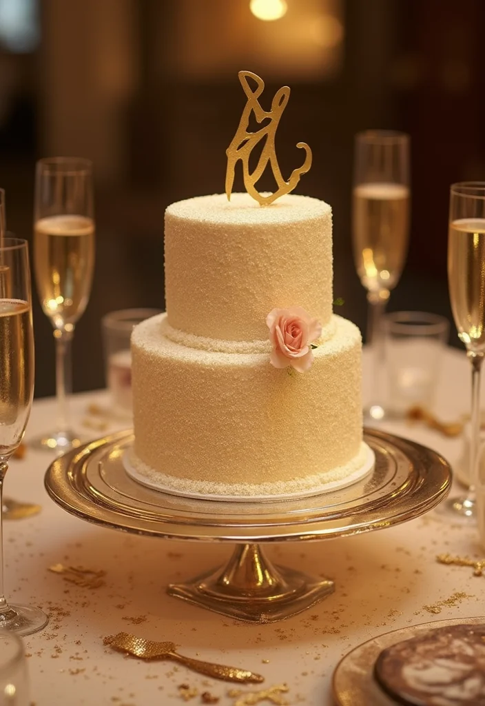 25 Show-Stopping Bridal Shower Cake Ideas That Will Leave Everyone in Awe! - 14. Sparkling Champagne Cake