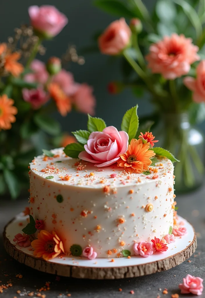 25 Show-Stopping Bridal Shower Cake Ideas That Will Leave Everyone in Awe! - 17. Exotic Floral Flavor Cake