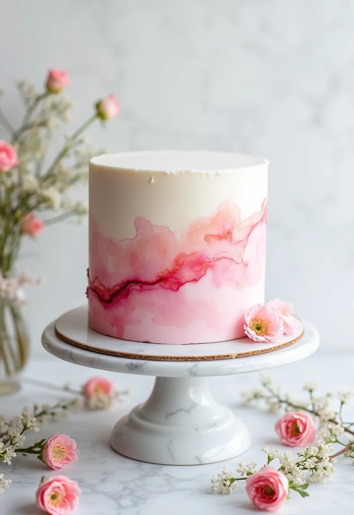 25 Show-Stopping Bridal Shower Cake Ideas That Will Leave Everyone in Awe! - 2. Whimsical Watercolor Cake