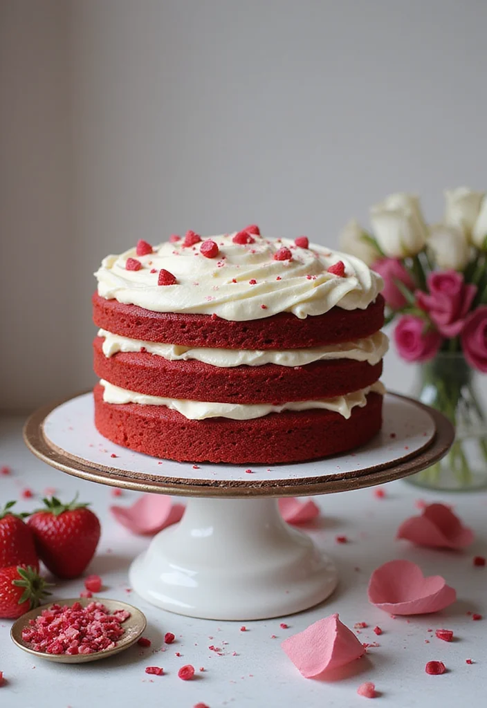 25 Show-Stopping Bridal Shower Cake Ideas That Will Leave Everyone in Awe! - 22. Decadent Red Velvet Cake