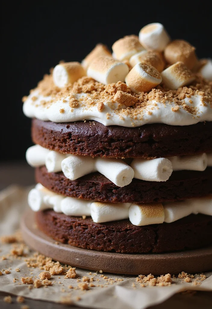 25 Show-Stopping Bridal Shower Cake Ideas That Will Leave Everyone in Awe! - 23. S'mores Cake