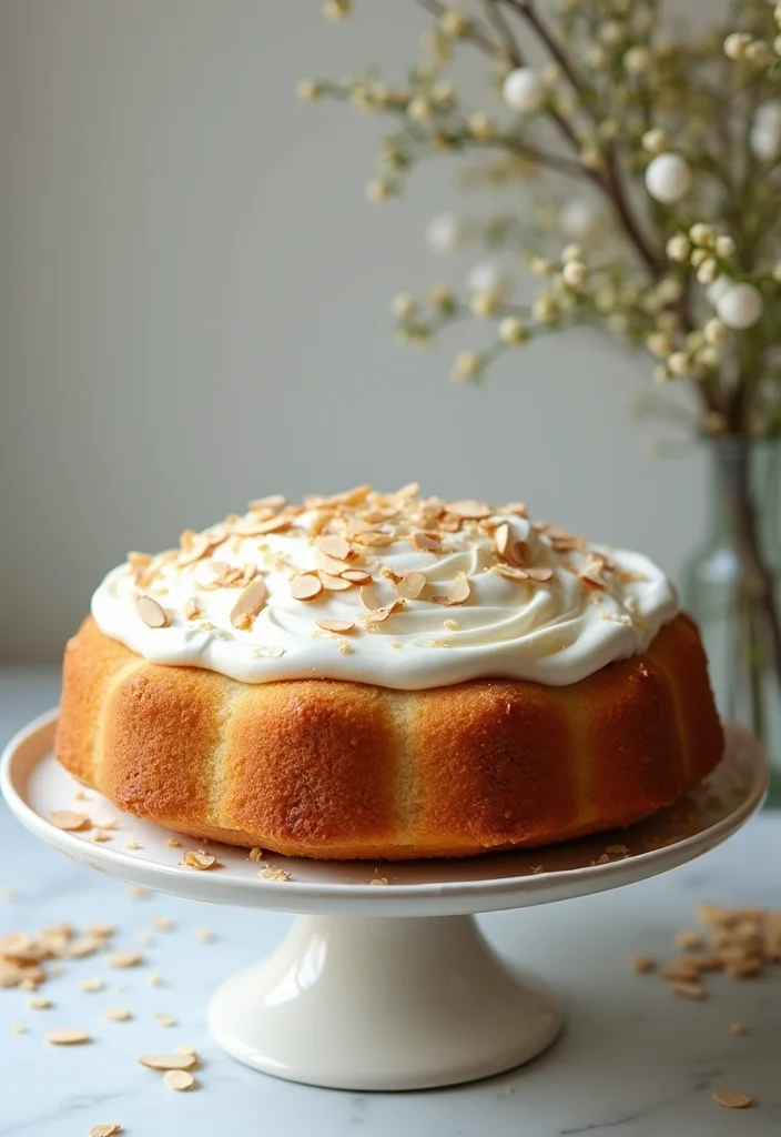 25 Show-Stopping Bridal Shower Cake Ideas That Will Leave Everyone in Awe! - 25. Sweetened Almond Cake