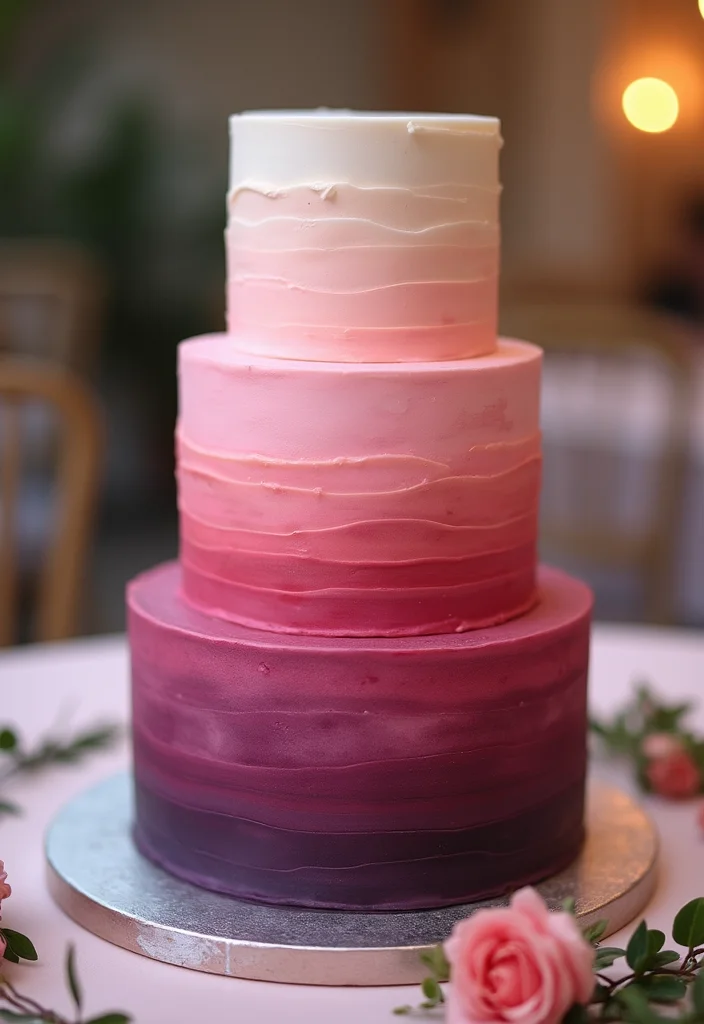 25 Show-Stopping Bridal Shower Cake Ideas That Will Leave Everyone in Awe! - 4. Elegant Ombre Cake