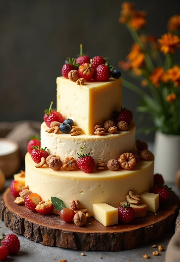 25 Show-Stopping Bridal Shower Cake Ideas That Will Leave Everyone in Awe! - 5. Sweet and Savory Cheese Cake