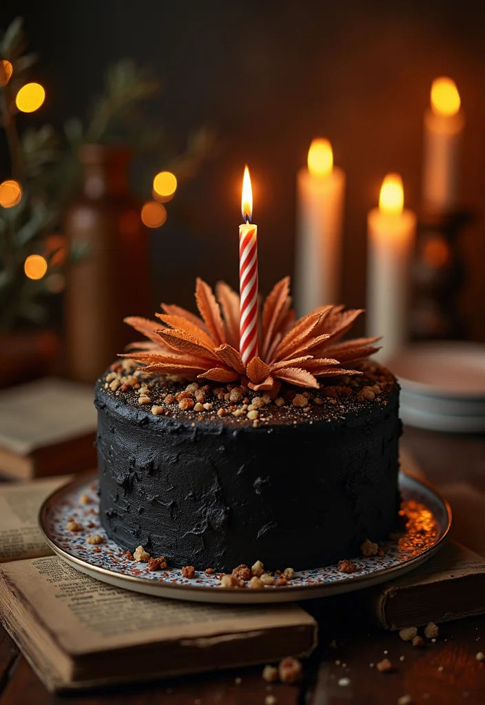 Celebrate in Style: 10 Black Birthday Cake Themes You Can't Miss! - 2. Literary Noir