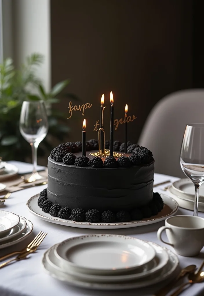 Celebrate in Style: 10 Black Birthday Cake Themes You Can't Miss! - 6. Elegant Black Tie Affair