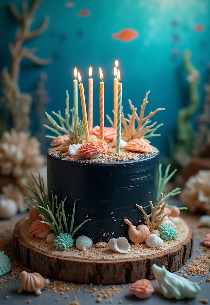 Celebrate in Style: 10 Black Birthday Cake Themes You Can't Miss! - 8. Under the Sea Enchantment