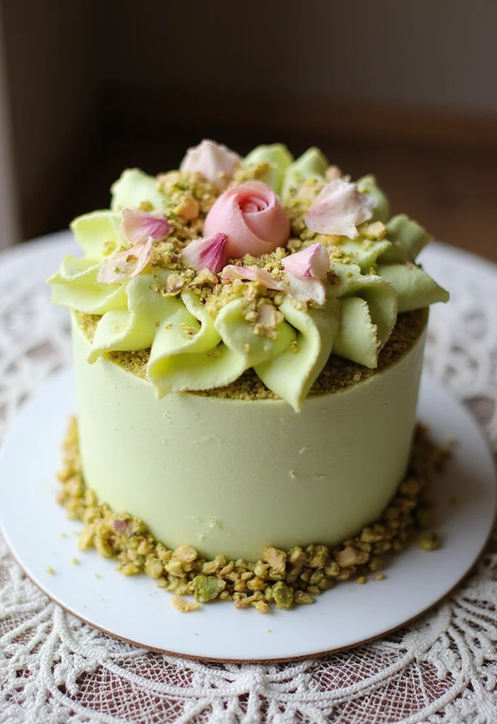 Spark Your Imagination: 18 Creative Birthday Cake Flavor Ideas to Try This Year! - 9. Pistachio Rose Cake