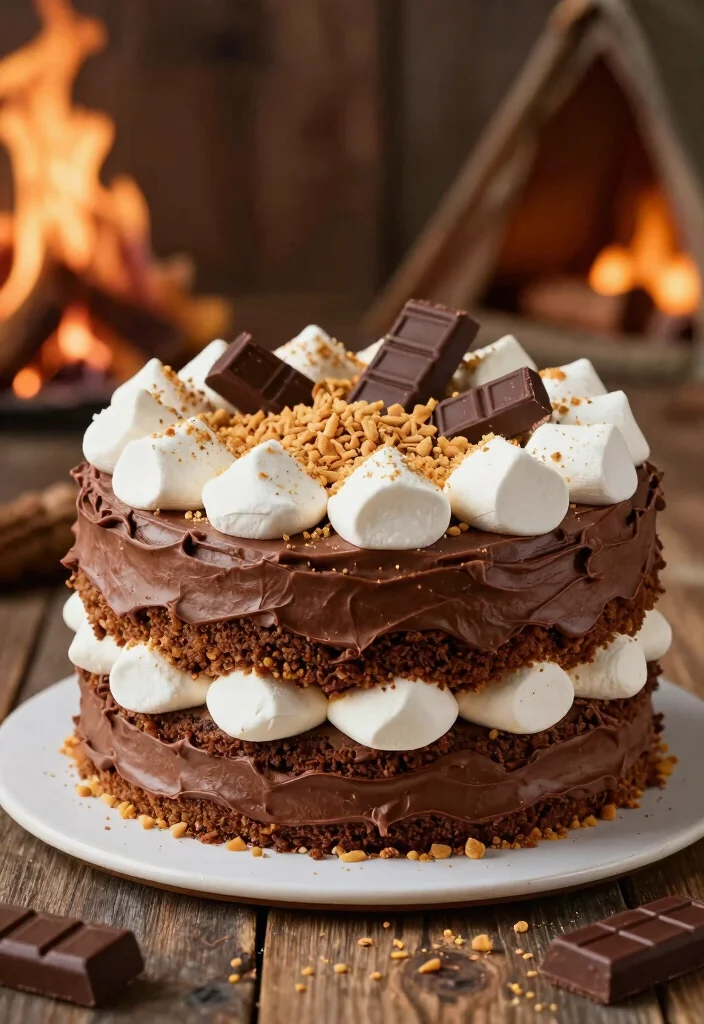 15 Irresistible Birthday Cake Ideas That Will Make You Drool (Especially #7!) - 12. S'mores Cake with Marshmallow Frosting 1