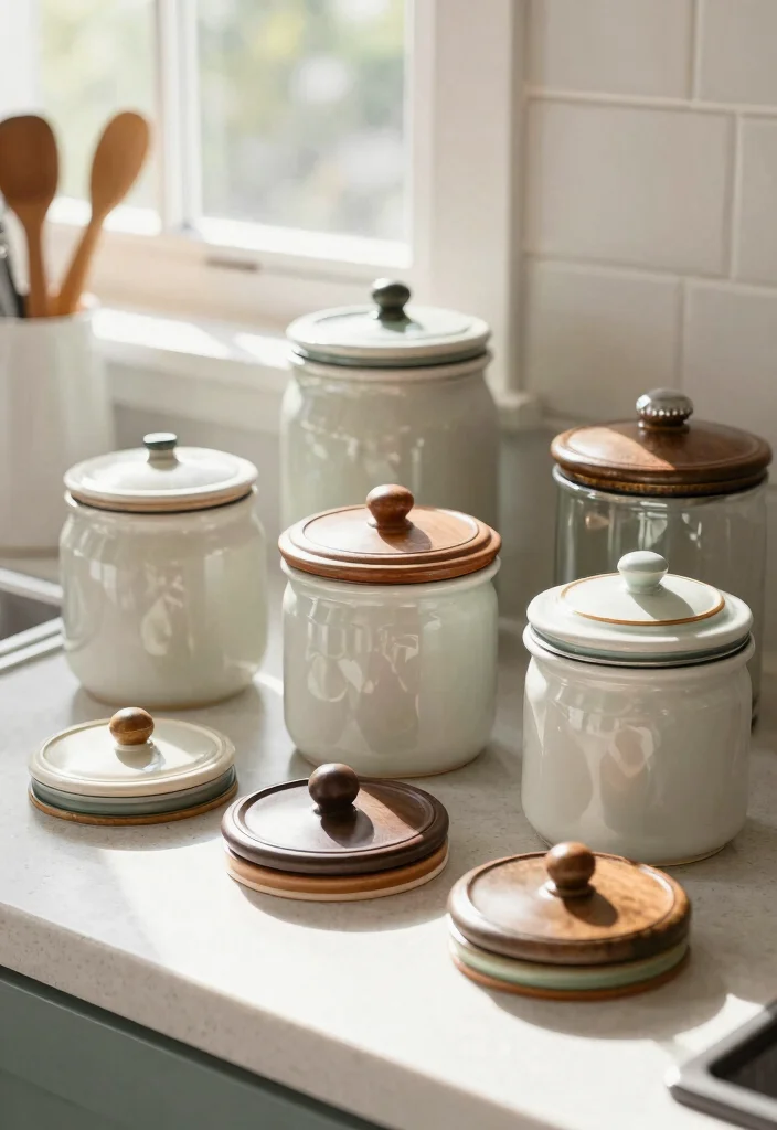 15 Antique Cookie Jars Ideas for Vintage Kitchen Decor Inspo - 12. Cookie Jars with Vintage Lids 1