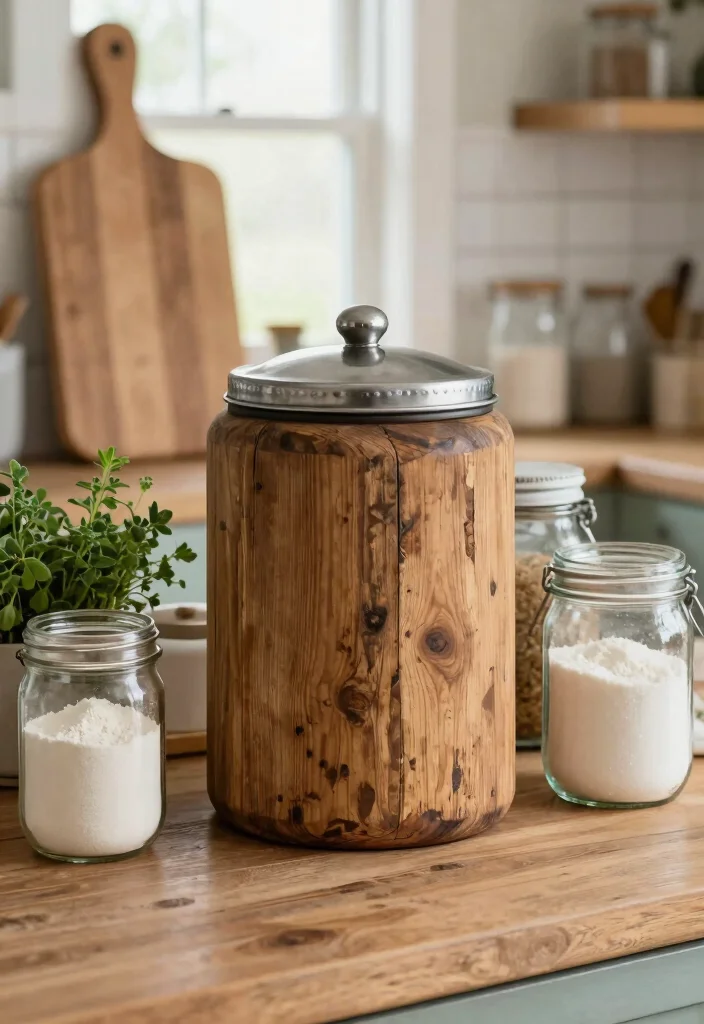 15 Antique Cookie Jars Ideas for Vintage Kitchen Decor Inspo - 3. Rustic Farmhouse Cookie Jars 1