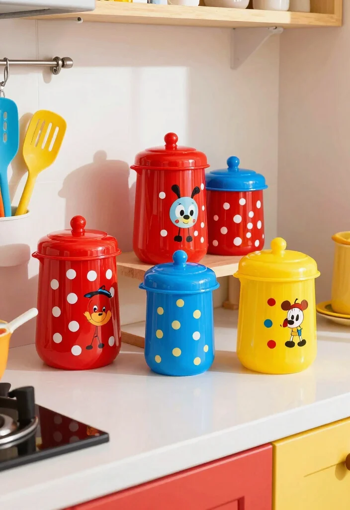 15 Antique Cookie Jars Ideas for Vintage Kitchen Decor Inspo - 9. Colorful Retro Plastic Cookie Jars 1