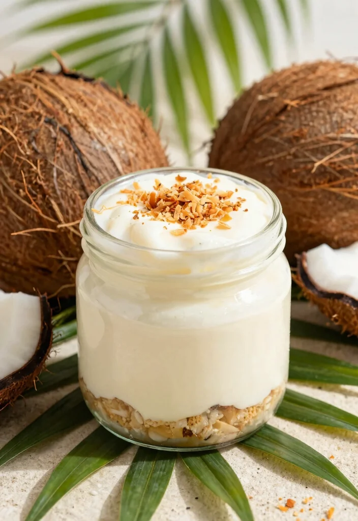 15 Cheesecake in a Jar Ideas: Cute Portable Desserts - 10. Coconut Cream Cheesecake Jars 1