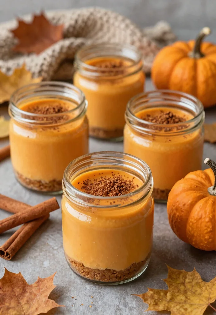 15 Cheesecake in a Jar Ideas: Cute Portable Desserts - 5. Pumpkin Spice Cheesecake Jars 1