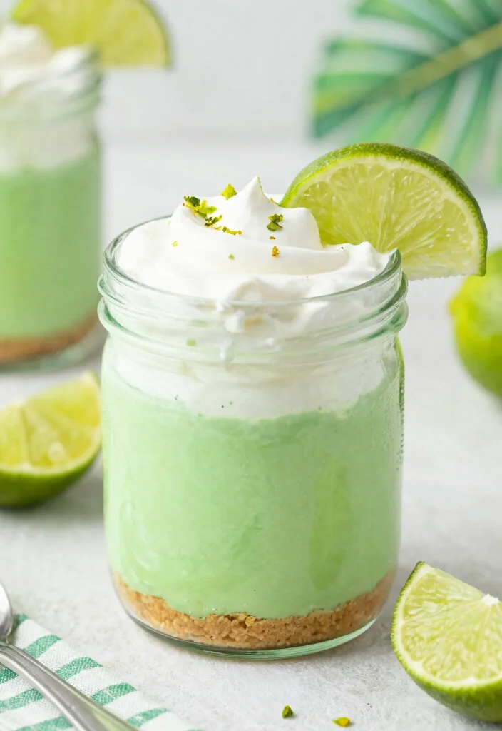 15 Cheesecake in a Jar Ideas: Cute Portable Desserts - 6. Key Lime Cheesecake Jars 1