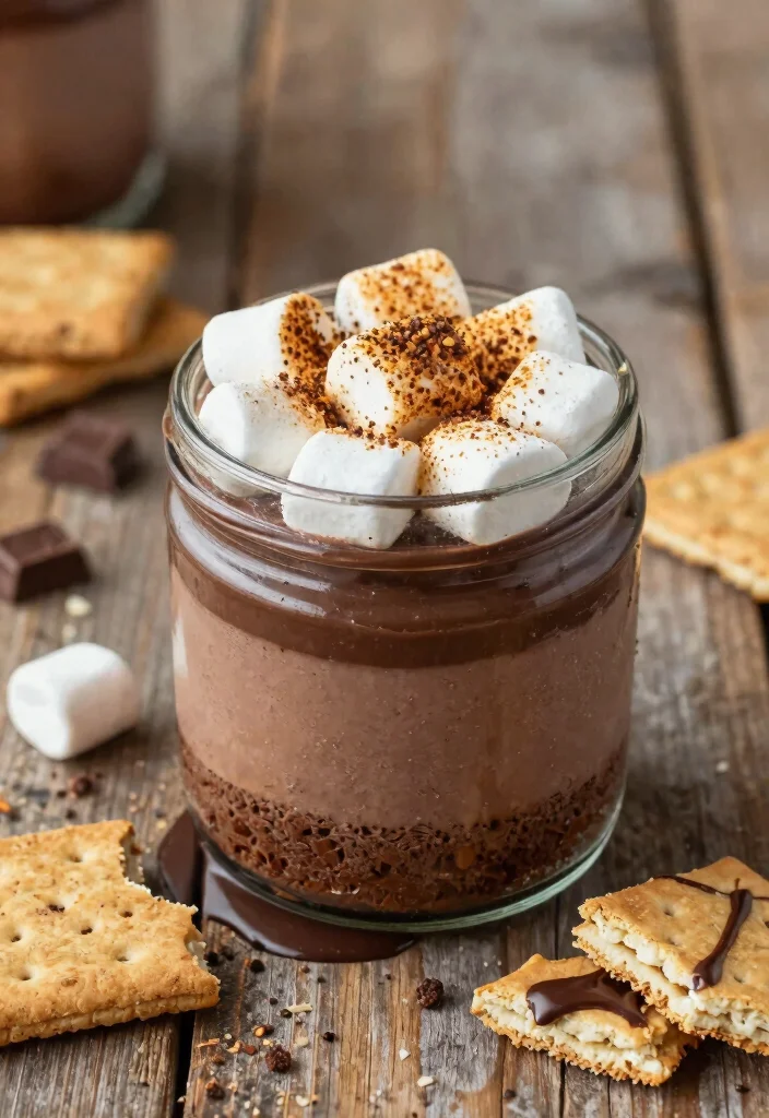 15 Cheesecake in a Jar Ideas: Cute Portable Desserts - 7. S'mores Cheesecake Jars 1
