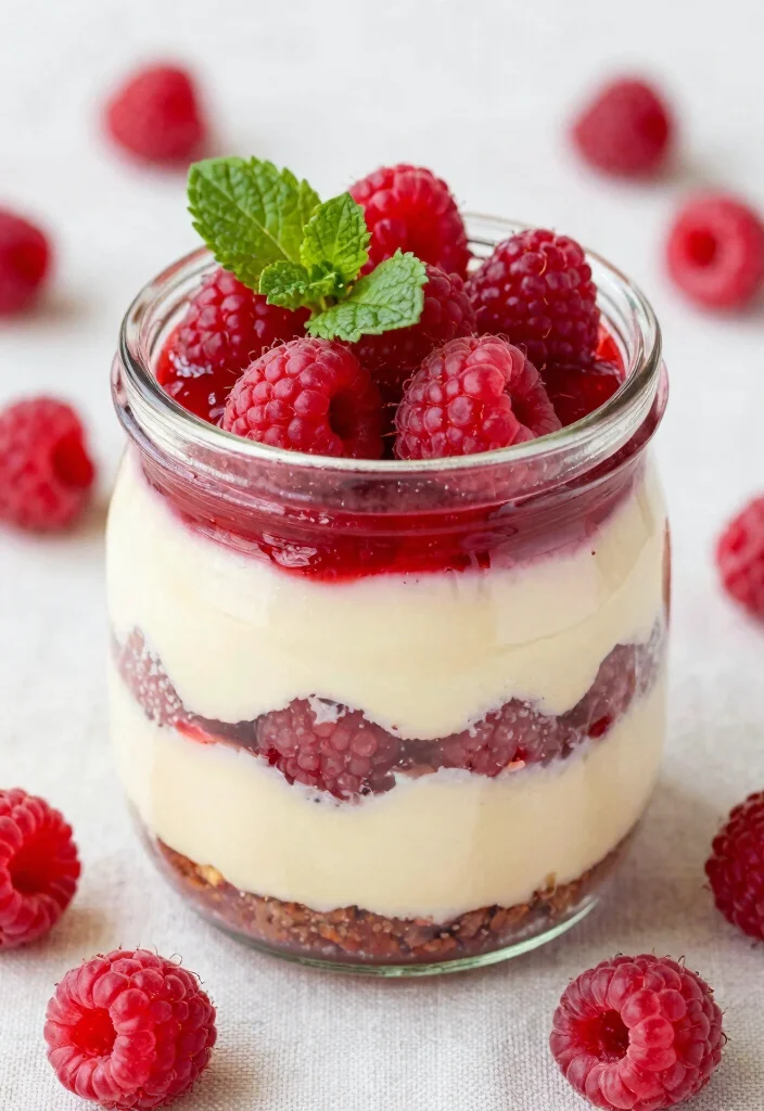 15 Cheesecake in a Jar Ideas: Cute Portable Desserts - 8. Raspberry Cheesecake Jars 1
