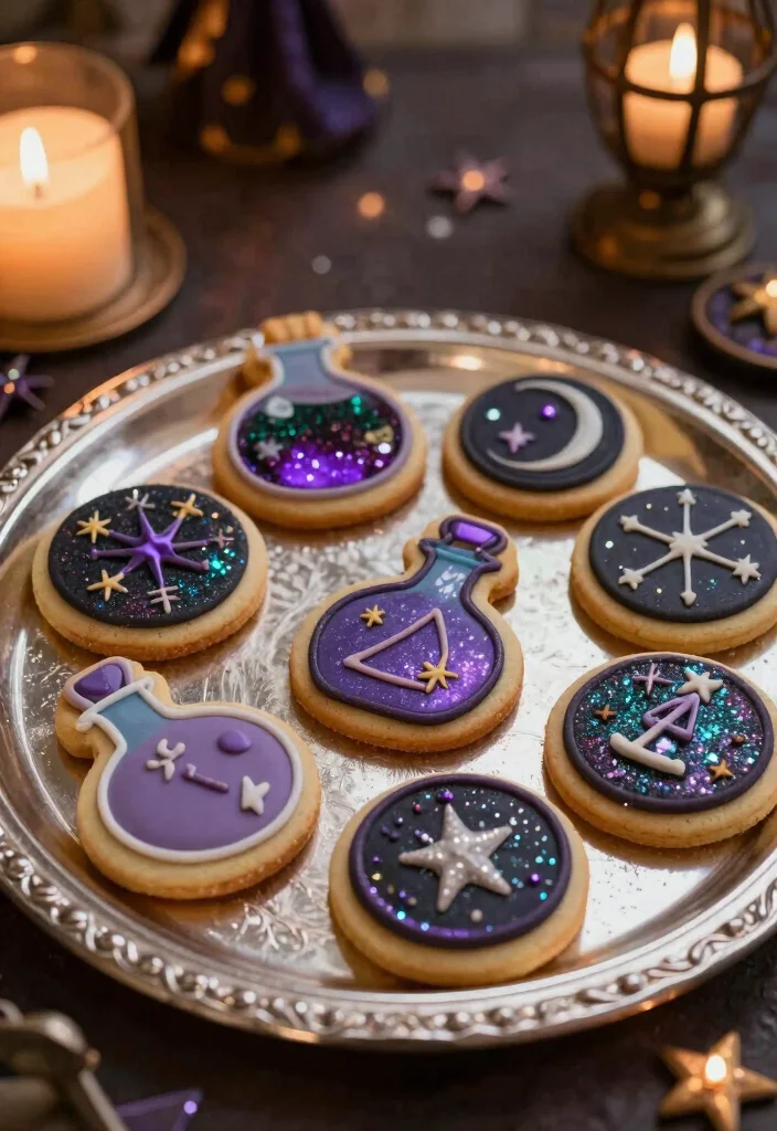 15 Dark Enchantress Cookie Ideas Inspired by Cookie Run - 14. Dark Sorcery Sugar Cookies 1