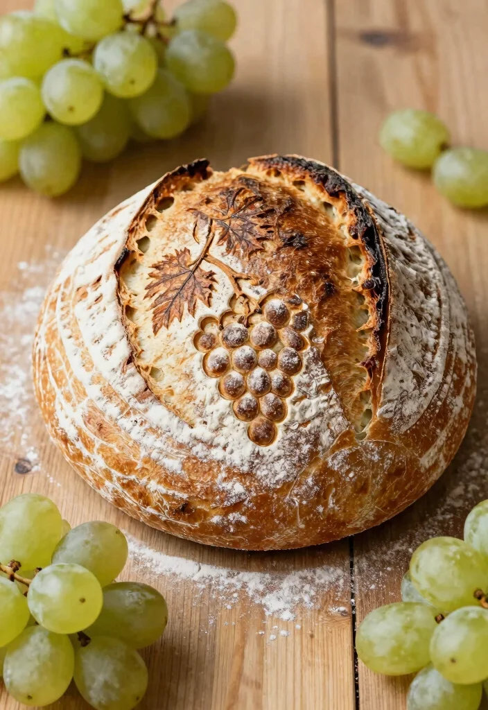 15 Easy Sourdough Scoring Ideas: Simple Beautiful Designs - 13. Vine and Grapes 1