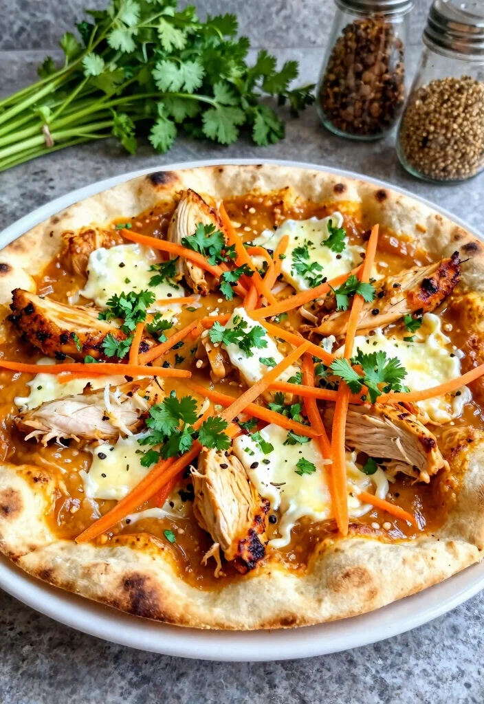 15 Naan Pizza Recipes for Quick and Easy Weeknight Meals - 12. Thai Chicken Naan Pizza 1