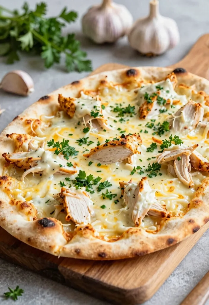 15 Naan Pizza Recipes for Quick and Easy Weeknight Meals - 7. Garlic Chicken Naan Pizza 1