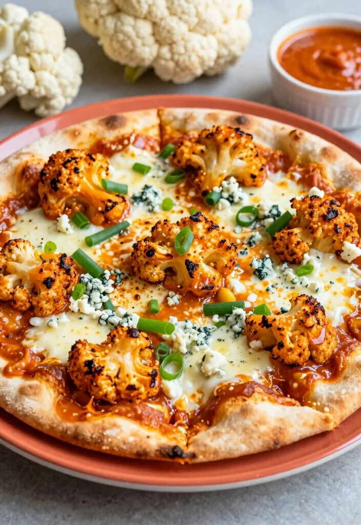 15 Naan Pizza Recipes for Quick and Easy Weeknight Meals - 9. Buffalo Cauliflower Naan Pizza 1