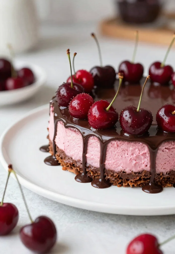 15 No Bake Chocolate Cheesecake Ideas Rich Easy Desserts - 12. Cherry Chocolate No Bake Cheesecake 1