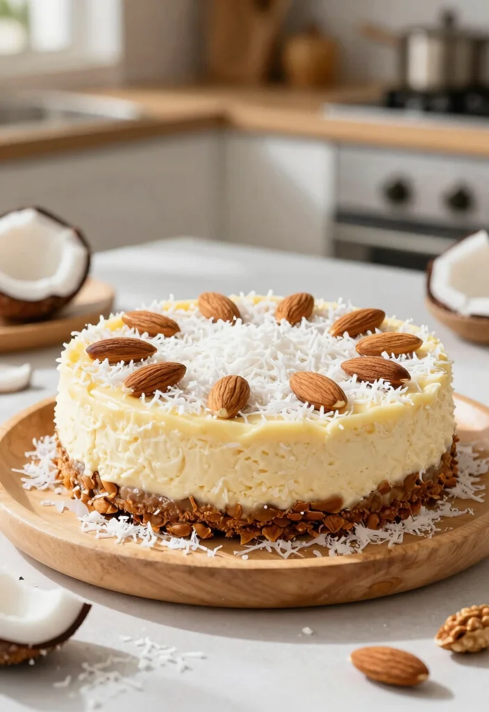 15 No Bake Chocolate Cheesecake Ideas Rich Easy Desserts - 13. Almond Joy No Bake Cheesecake 1