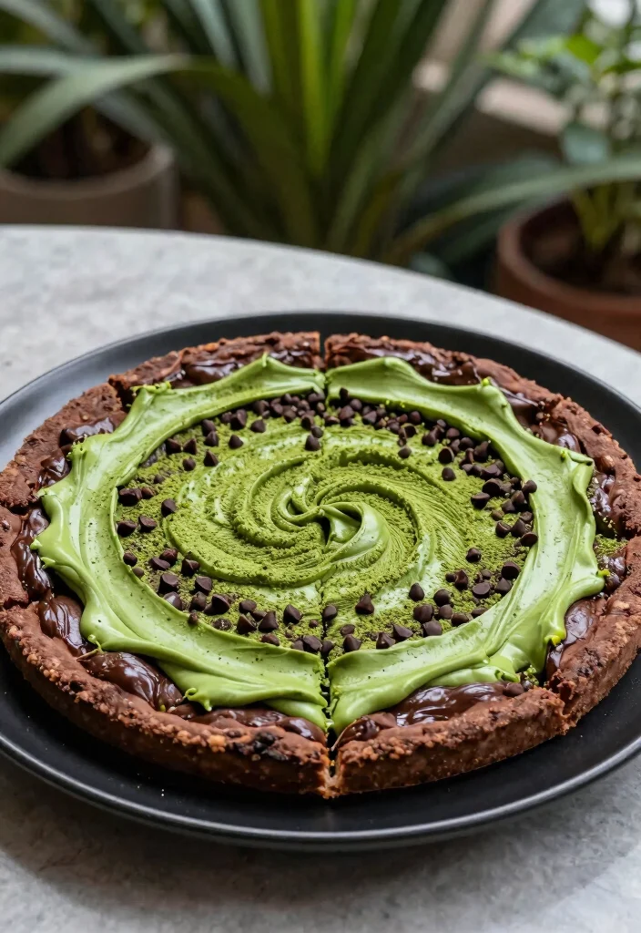 15 Pizza de Chocolate Ideas: Sweet Dessert Pizza Fun - 10. Choco-Matcha Pizza 1