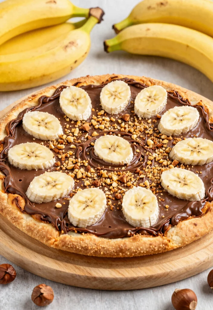 15 Pizza de Chocolate Ideas: Sweet Dessert Pizza Fun - 14. Choco-Banana Nutella Pizza 1