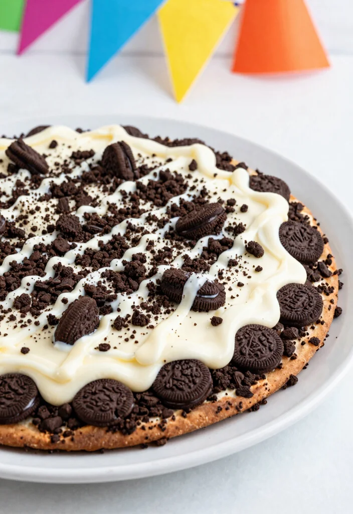 15 Pizza de Chocolate Ideas: Sweet Dessert Pizza Fun - 5. Cookies and Cream Dessert Pizza 1
