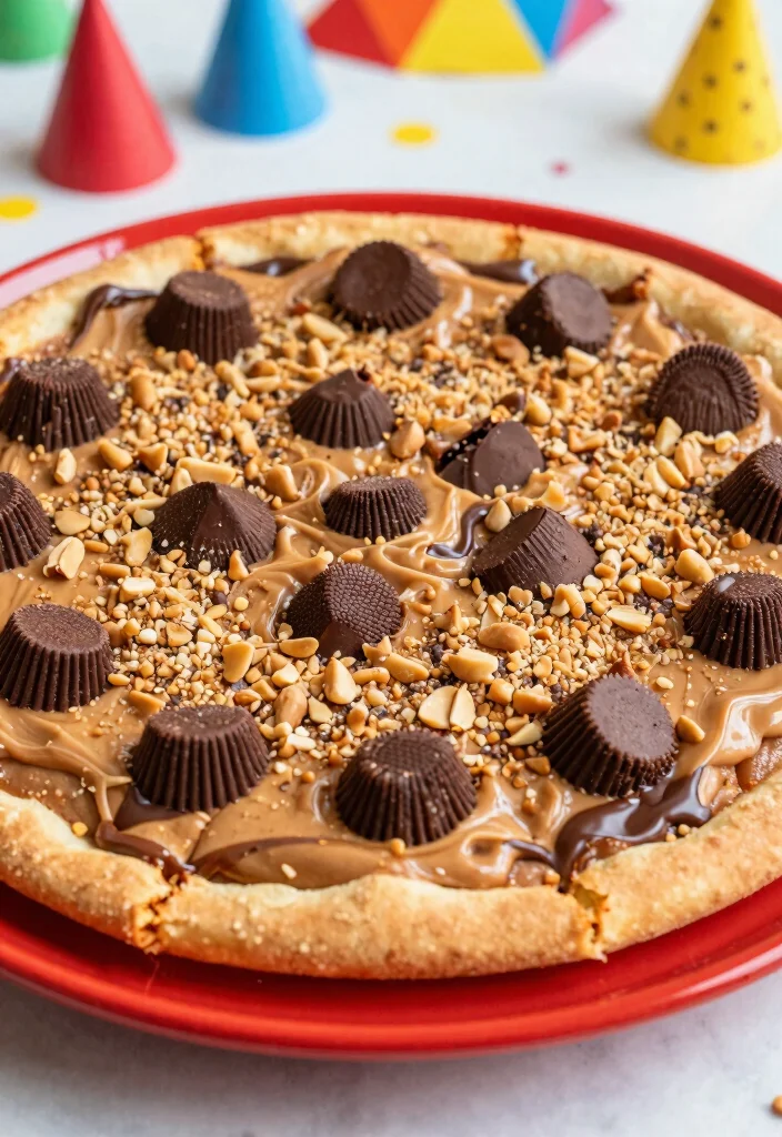 15 Pizza de Chocolate Ideas: Sweet Dessert Pizza Fun - 8. Peanut Butter Cup Dessert Pizza 1