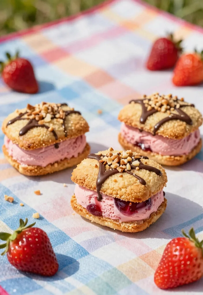 15 Plum Pudding Strawberry Shortcake Ideas: Vintage Dessert Twist - 7. Plum Pudding Strawberry Shortcake Ice Cream Sandwiches 1