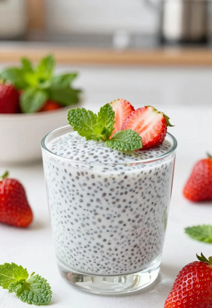 15 Strawberry Chia Seed Pudding Ideas Fresh Fruity Bowls - 10. Strawberry Mint Chia Seed Pudding 1