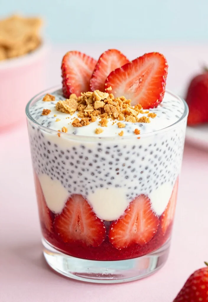 15 Strawberry Chia Seed Pudding Ideas Fresh Fruity Bowls - 8. Strawberry Cheesecake Chia Seed Pudding 1