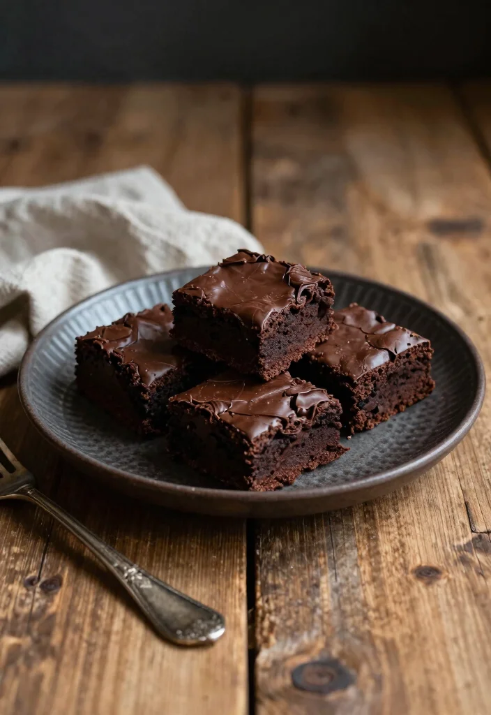16 Brownie Photography Food Styling Ideas: Dark Moody Aesthetic - 4. Decorative Plates and Cutlery 1