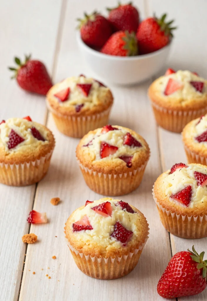 16 Cheesecake de Morango Ideas: Brazilian Strawberry Classic - 14. Strawberry Cheesecake Muffins 1