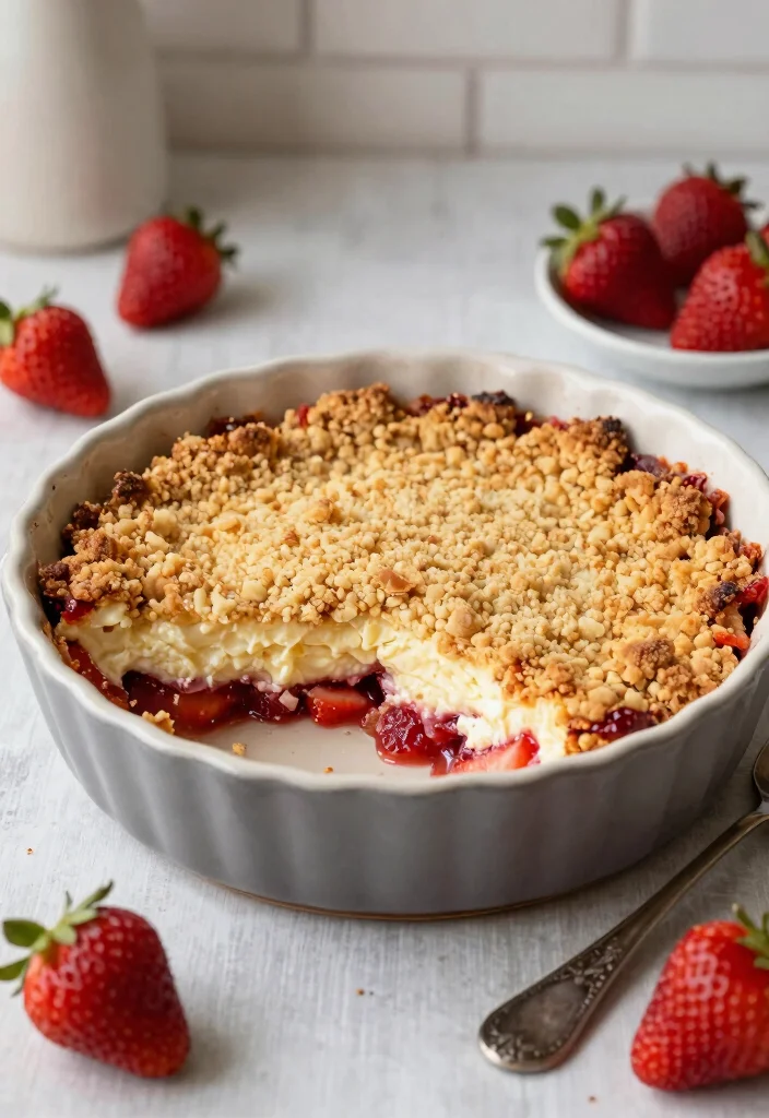 16 Cheesecake de Morango Ideas: Brazilian Strawberry Classic - 15. Strawberry Cheesecake Crumble 1