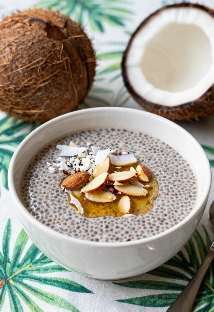 16 Coffee Chia Pudding Ideas: Energizing Breakfast Treats - 7. Almond Joy Coffee Chia Pudding 1